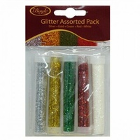 Boyle Glitter Assorted Pack [01] 5x2gm ( Silver, Gold, Green Red, White)