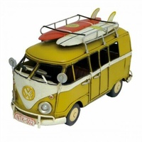 Boyle VW Yellow Kombi With Surfboards Vintage Model Collectibles