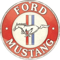Nostalgic-Art Round Tin Sign Ford Mustang - 3 Stripes Red 35x35x0.5cm