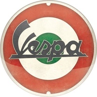 Nostalgic-Art Round Tin Sign Vespa - Logo Italian 35x35x0.5cm