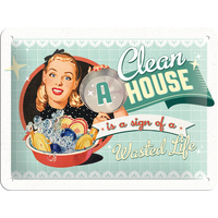 Nostalgic-Art Small Sign A Clean House 15x20cm
