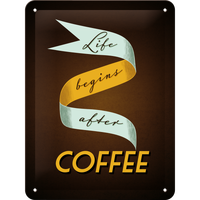 Nostalgic-Art Small Sign Life Begins After Coffee 15x20cm