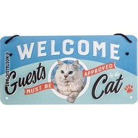 Nostalgic-Art Hanging Sign Welcome Guests Cat 20x10x0.2cm
