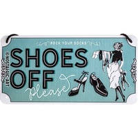 Nostalgic-Art Hanging Sign Shoes Off Please 10x20cm 20x10x0.2cm