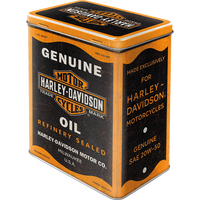 Nostalgic-Art Tin Storage Box Large Harley-Davidson - Genuine Oil 10x14x20cm