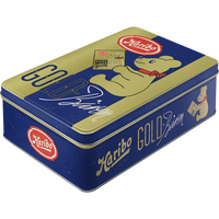 Nostalgic-Art Flat Storage Tin HARIBO - Goldbären Vintage Gold 23x16x7cm