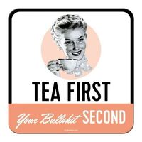 Nostalgic-Art Metal Coaster Tea First 9x9cm