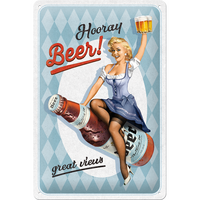 Nostalgic-Art Medium Sign Hooray Beer 20x30x0.5cm