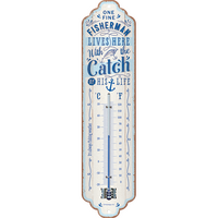 Nostalgic-Art Thermometer Fisherman Catch 28x6.5x2cm