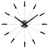 NeXtime Plug-Inn Stainless Steel Wall Clock 58cm - Black