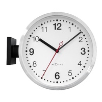 NeXtime Double Small Station Wall Clock 32.3x28x10cm - Black and White