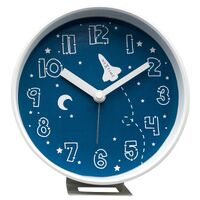 NeXtime Rocket Alarm Clock Blue with Night Light 12.5 x 13 x 5.5cm
