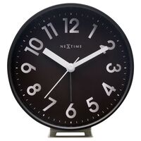 NeXtime Reflect Alarm Clock Black with Night Light 12.5 x 13 x 5.5cm