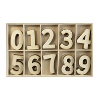 Plywood Number Set 50pcs in Tray