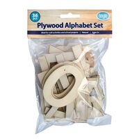 Plywood Alphabet Letter Set 36pcs