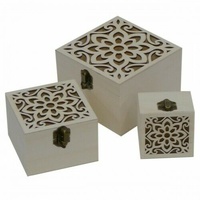 Boyle Paintable Plywood Square Box With Catch Set 3 Home D????cor Art