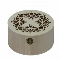 Boyle Wood Laser Cut Round Box With Catch Set 2 Home/Office D????cor Art