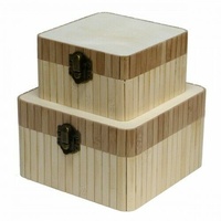 Boyle Paintable Bamboo Square Box With Catch Set of 2 Home/Office D????cor Art