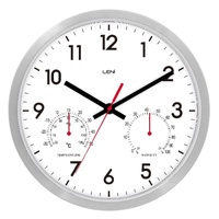 Leni Aluminium Wall Clock with Temperature & Humidity - White - 25 x 25 x 4cm