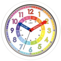 Leni Time Learner Wall Clock - White - 25x25x4cm