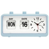 Leni Flipper Table Alarm Clock Day & Date Smokey Blue 11x20x5cm