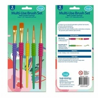 Boyle Kids Multi-use Paint Brush With Comfort Sponge Non-Slip Grip Set Of 5