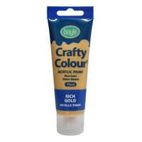 Crafty Colour Acrylic Paint 75ml Metallic Rich Gold