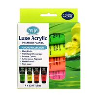 Luxe Acrylic Premium Paint Fluoro Pack of 4