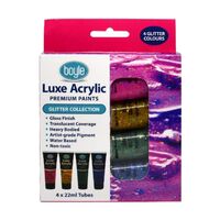 Luxe Acrylic Premium Paint Glitter Pack of 4