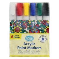 Acrylic Paint Markers - 6 Classic Colours