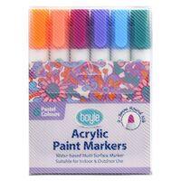 Acrylic Paint Markers - 6 Pastel Colours