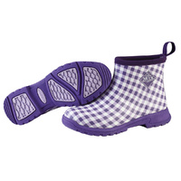 Muck Boots Breezy Ankle Insulated Rain Boot for Ladies Women's - Purple Gingham