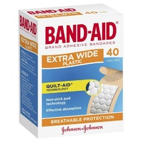 Band-Aid Extra Wide Plastic Strips 40 Pack with Quilt-Aid Technology