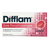 Difflam Lozenges Sugar Free Raspberry 16 Anti-Inflammatory Anti-Bacterial