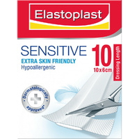 Elastoplast Sensitive Dressing Strips 6Cmx10Cm 10 Pack