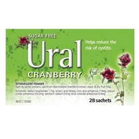 Ural Cranberry Sachets 28X4G Effervescent Granules Flavoured Urinary Alkalinizer