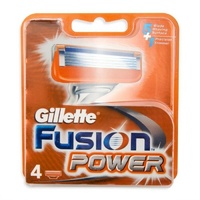 Gillette Fusion Power Cart 4Pk - 5 Blade Shaving Surgace + 1 Precision Trimmer