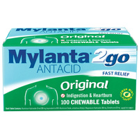 Mylanta 2Go Original Chew Tablets 100 - Indigestion, Heartburn, Upset Stomach
