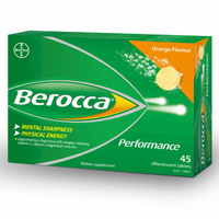 Berocca Performance Effervescent Orange - 45 Tablets for Mental Performance