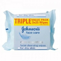 Johnson 3 In1 Facial Dry Wipes 3 X 25