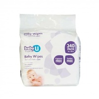 Baby U Baby Wipes Fragrance Free 240 Pack Soft and Thick Wipes Fragrance Free