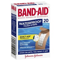 Bandaid Tough Strips Waterproof - 20 Pack Tough-Strips Quilt-Aid Technology