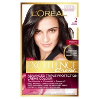 Loreal Excellence 2 Black Brown Radiant, even, healthy-looking colour