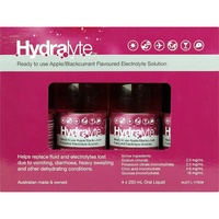 Hydralyte Solution 4X250Ml Apple and Blackcurrant Helps Replace Electrolytes