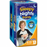 Babylove Sleepy Nights Pants 8-15 Years - 8 Pack 27-57 KG Boys and Girls