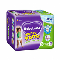 Babylove Nappy Pants Junior 15kg+ - 20+2 Pack New and Improved Formula