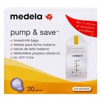 Medela Pump & Save Breastmilk Bags 20 pieces Bpa Free- Freezer Safe & Amp