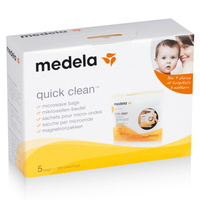 Medela Quick Clean Microwave Bags 5Pk Eliminates 99% bacteria and germs
