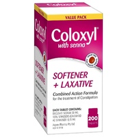 Coloxyl With Senna Softener and Laxative Tablets 200 For Constipation