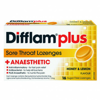 Difflam Plus Sore Throat Lozenges Honey and Lemon 16